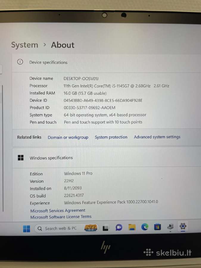 Hp Elitebook X360 830 G8 i5-1145g7 16gb 512gb SSD - nuotraukos Nr. 10