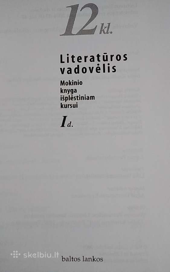 Literatūros vadovėlis 12 klasei. Mokinio knyga - nuotraukos Nr. 2