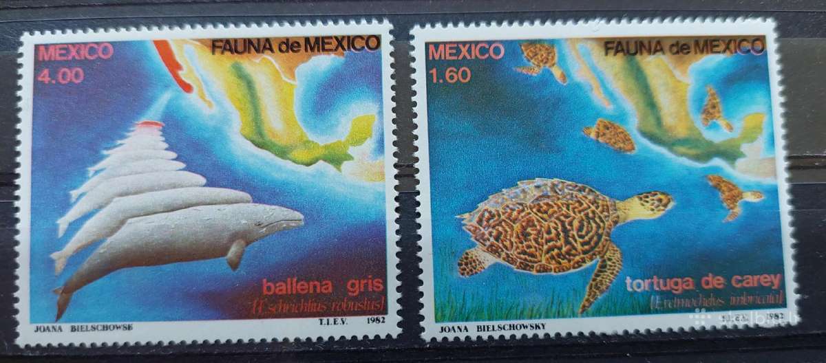 Meksika 1982 jūros fauna, švarus, Michel 1828-1829