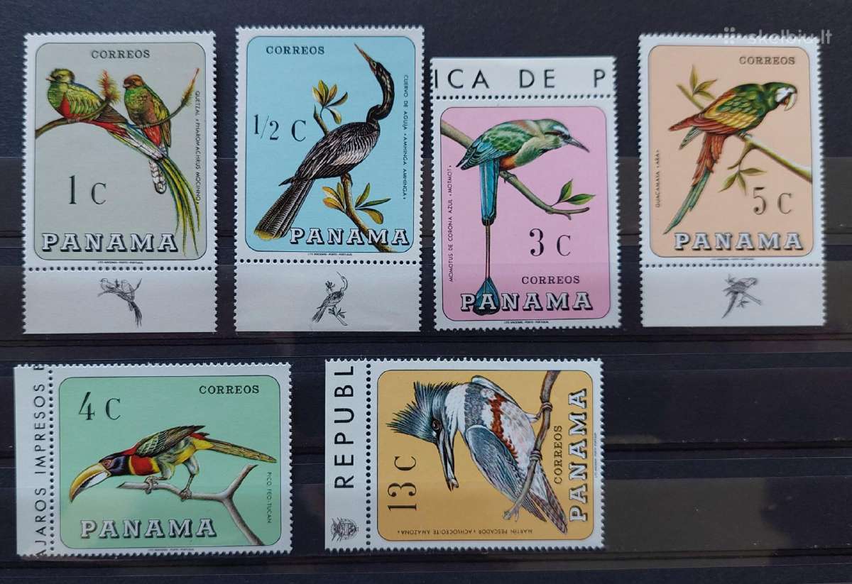Panama 1967 paukščiai,švarus Michel 989-994