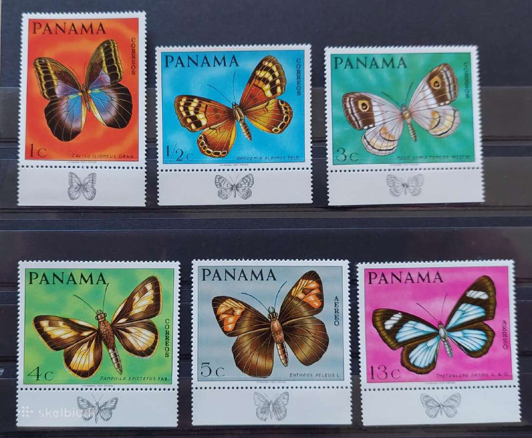 Panama 1968 drugeliai,švarus Michel 1063-1068