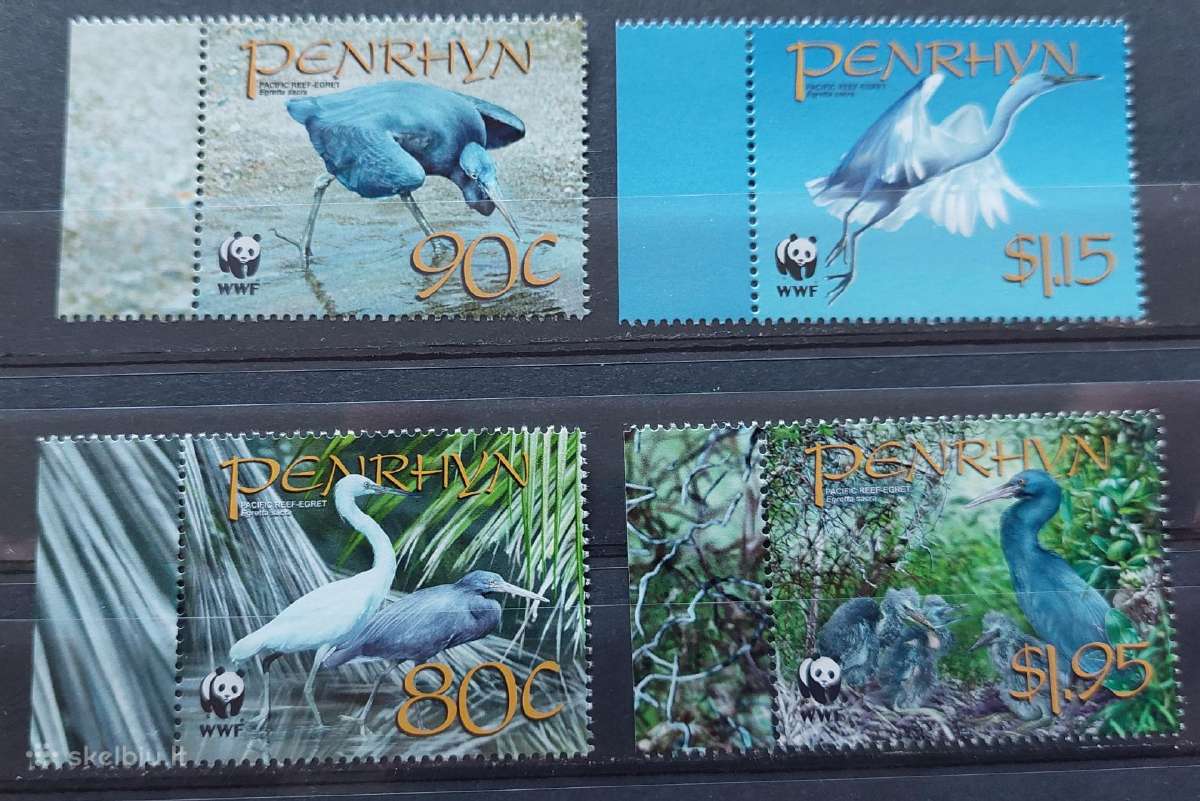 Penrinas 2008 Wwf paukščiai,švarus Michel 611-614