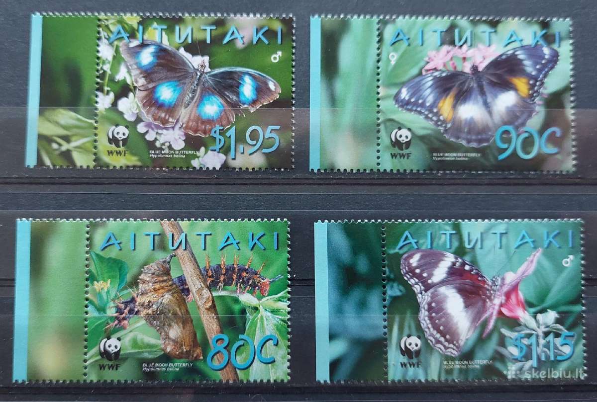 Aitutaki 2008 Wwf drugeliai,švarus Michel 778-781