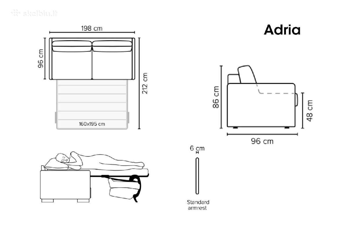 Labai mažai dėvėta Sofa lova Adria - nuotraukos Nr. 10