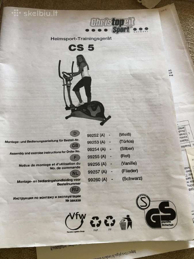 Parduodu elipsinį treniruoklį Cs5