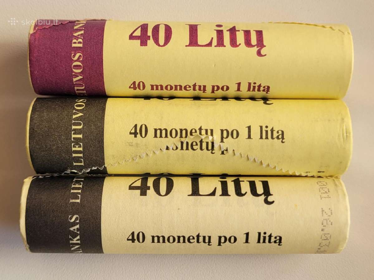 Lietuva. Apyvartinių litų monetų ritinėliai - nuotraukos Nr. 8