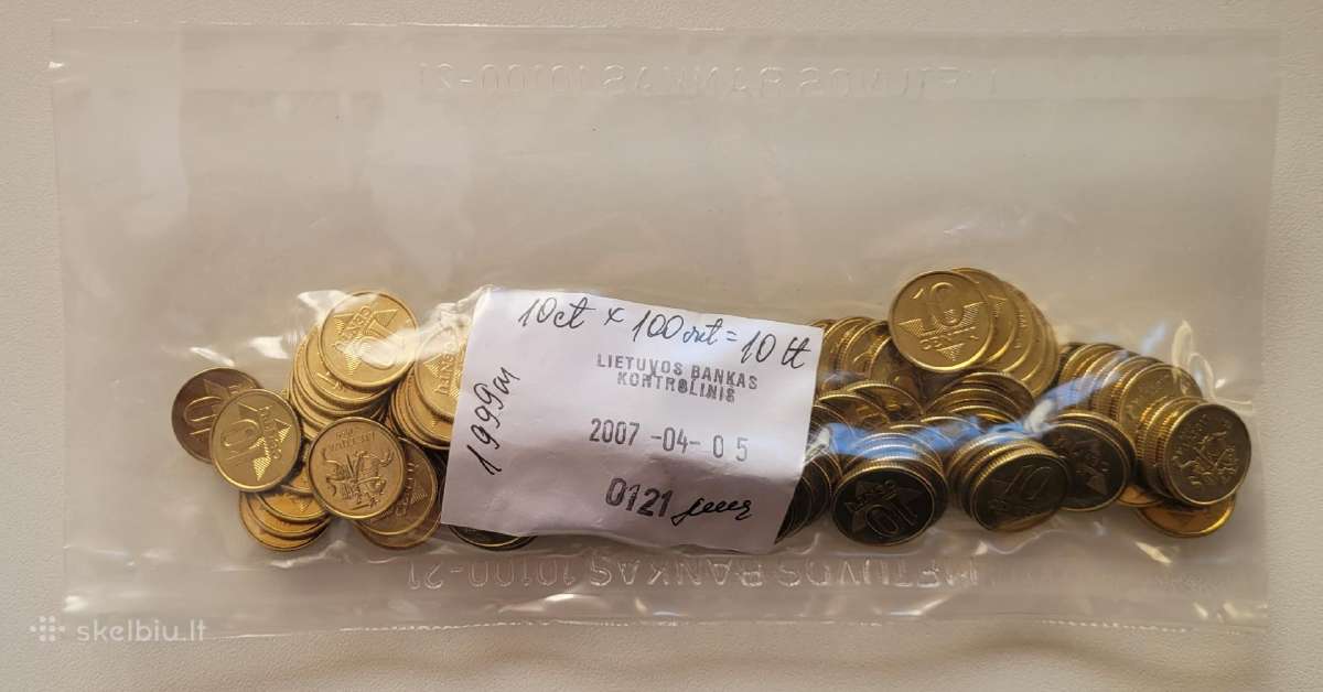Apyvartinių litų monetų bankiniai maišeliai - nuotraukos Nr. 3