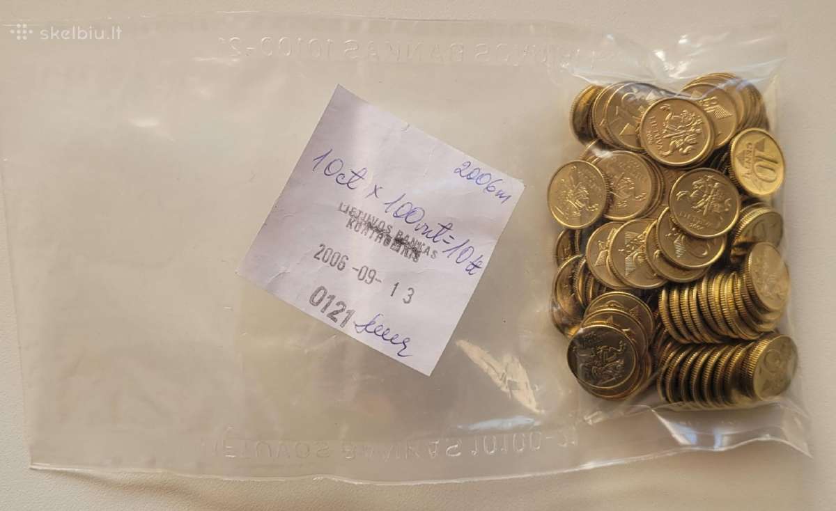 Apyvartinių litų monetų bankiniai maišeliai - nuotraukos Nr. 4