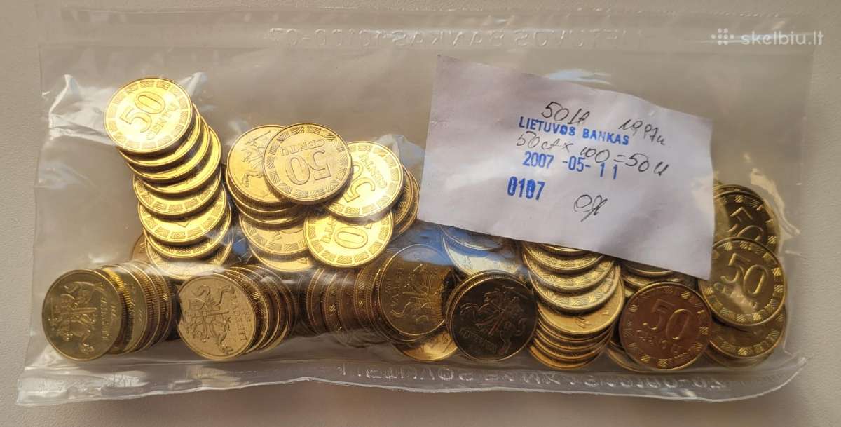 Apyvartinių litų monetų bankiniai maišeliai - nuotraukos Nr. 5