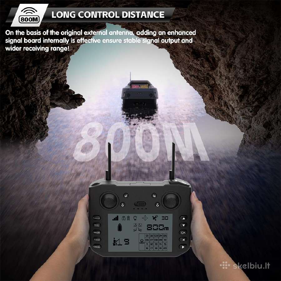 Flytec V080 pašarų laivelis su Echolotu ir GPS - nuotraukos Nr. 11