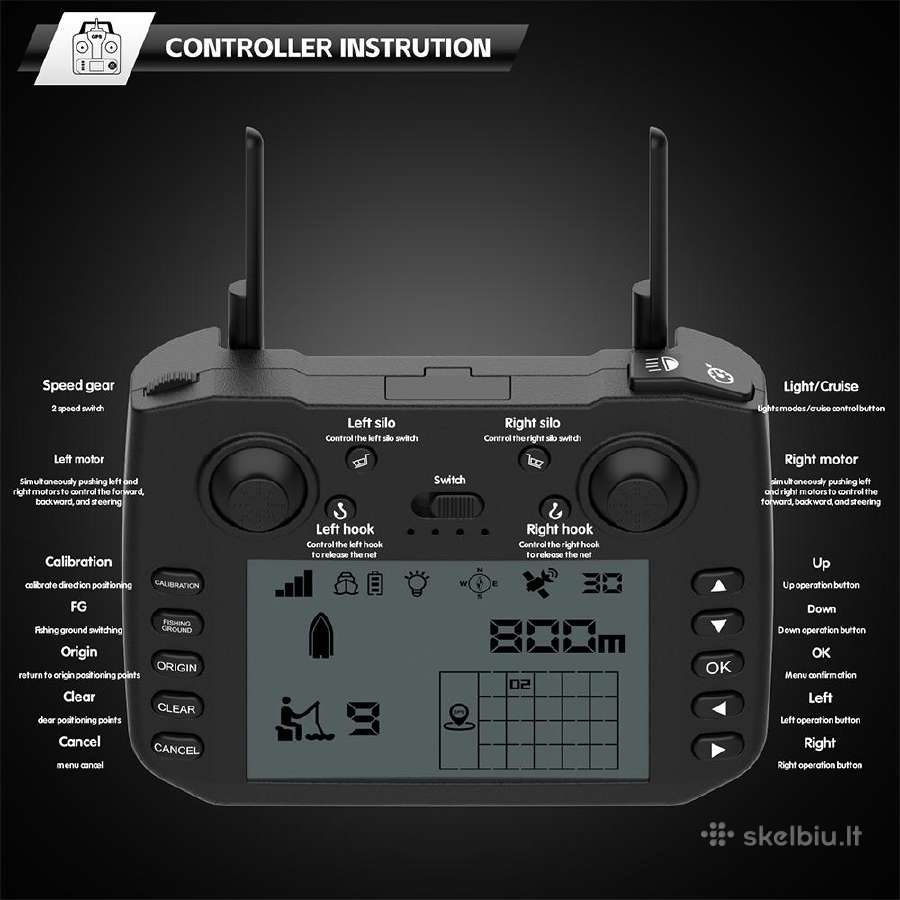 Flytec V080 pašarų laivelis su Echolotu ir GPS - nuotraukos Nr. 18