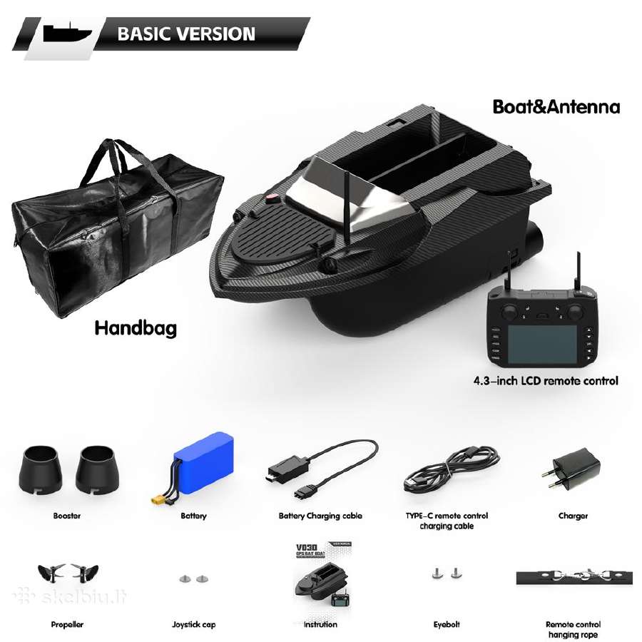 Flytec V080 pašarų laivelis su 180 GPS taškų - nuotraukos Nr. 6