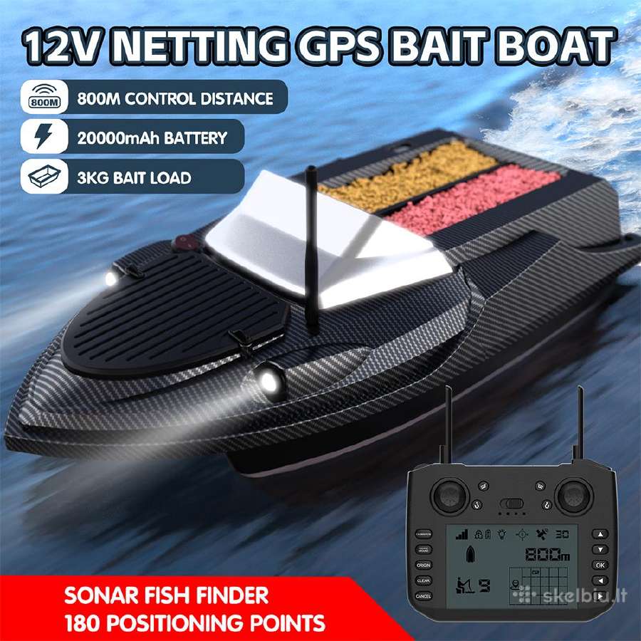 Flytec V080 pašarų laivelis su 180 GPS taškų - nuotraukos Nr. 7