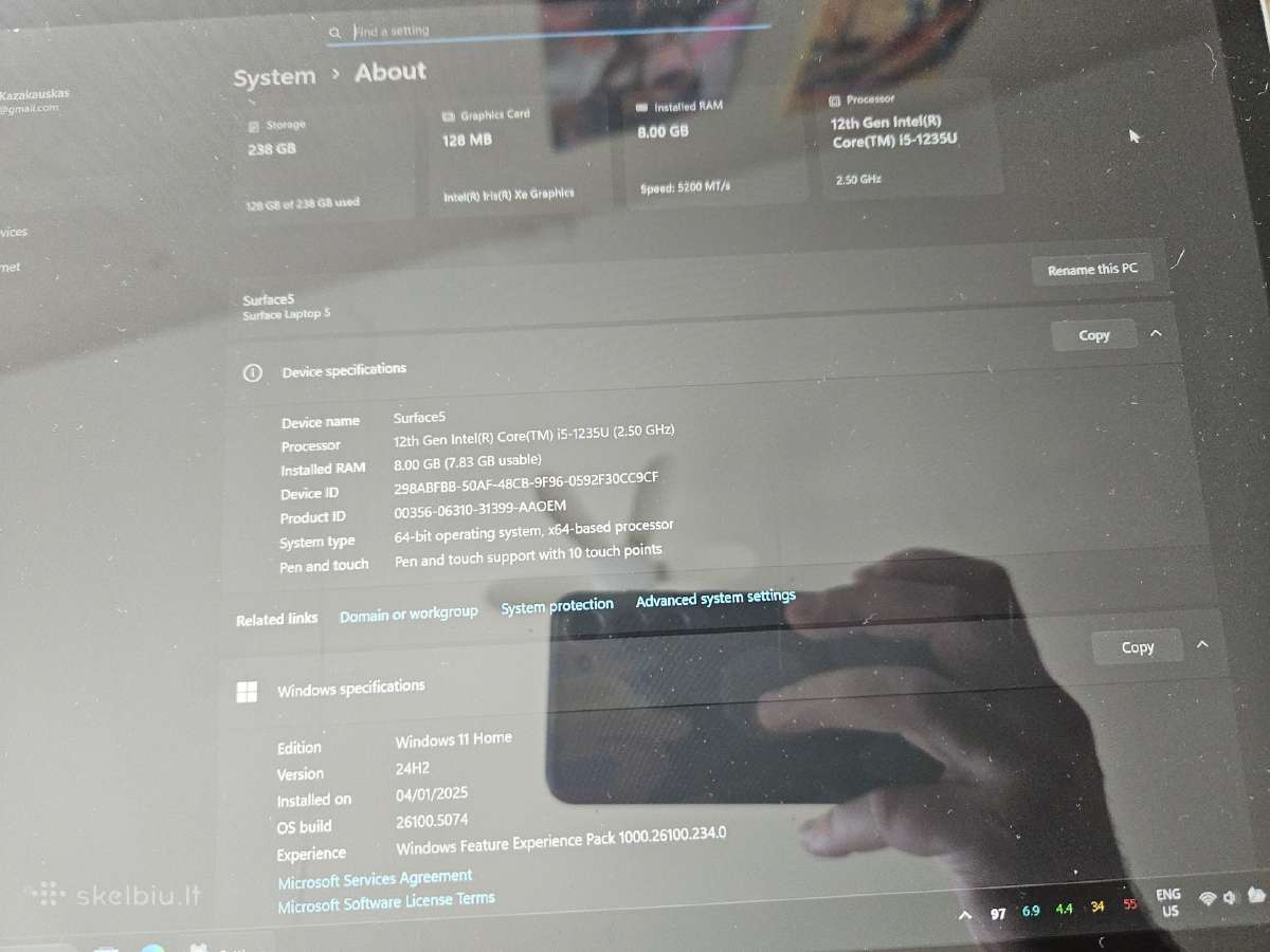 Microsoft Surface Laptop 5, i5, 256gb, 8gb - nuotraukos Nr. 4
