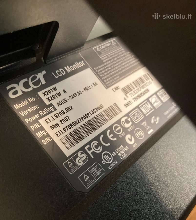 Acer Monitorius 20in - nuotraukos Nr. 3
