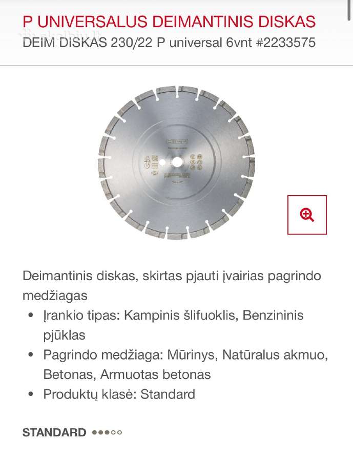 Deimantinis diskas Hilti - nuotraukos Nr. 2