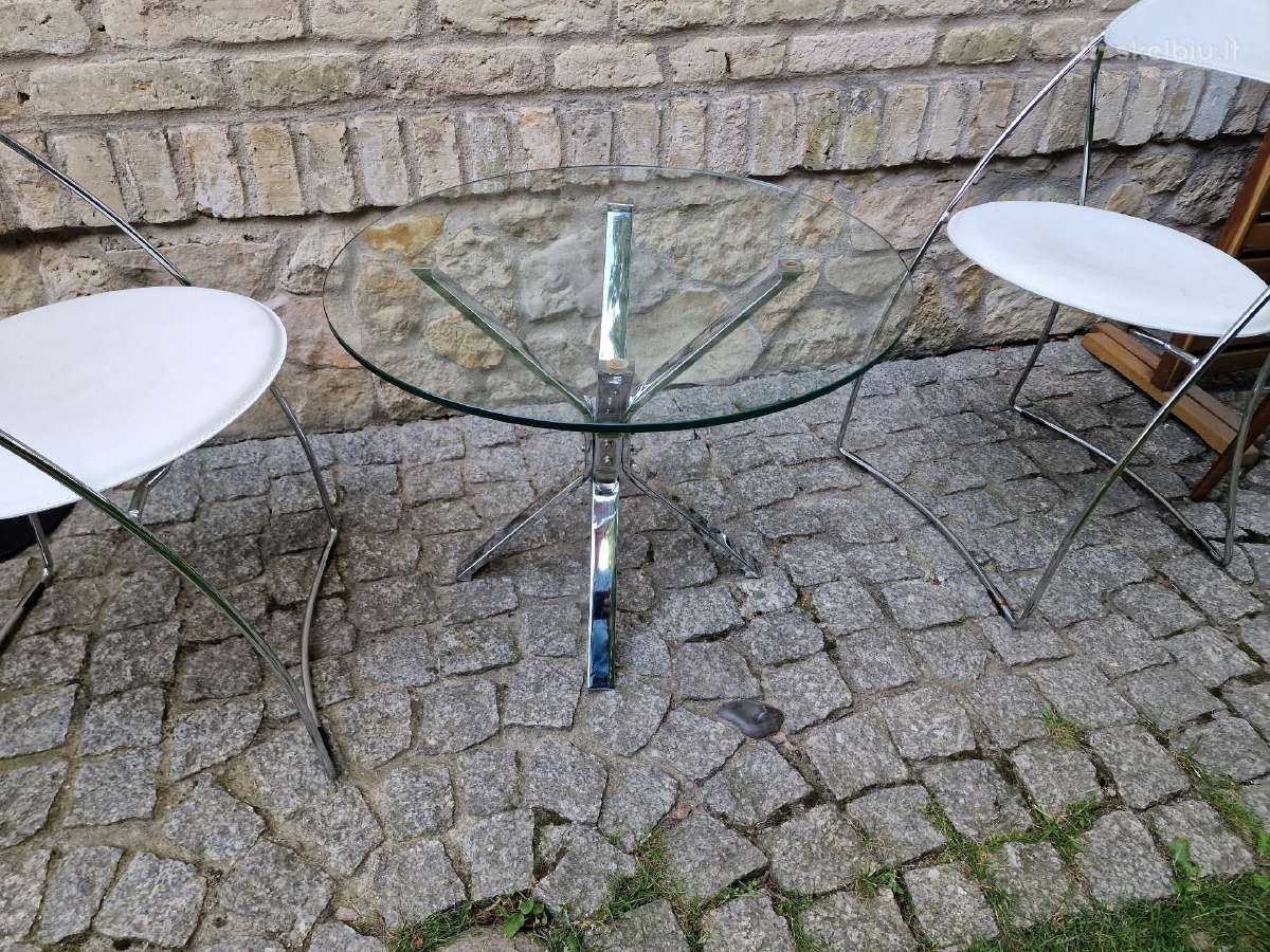 Vintažiniai Bauhaus st. chromo kavos staliukai - nuotraukos Nr. 14