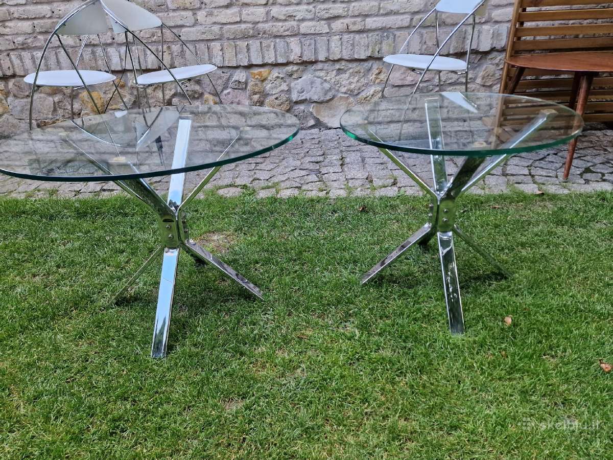 Vintažiniai Bauhaus st. chromo kavos staliukai - nuotraukos Nr. 24