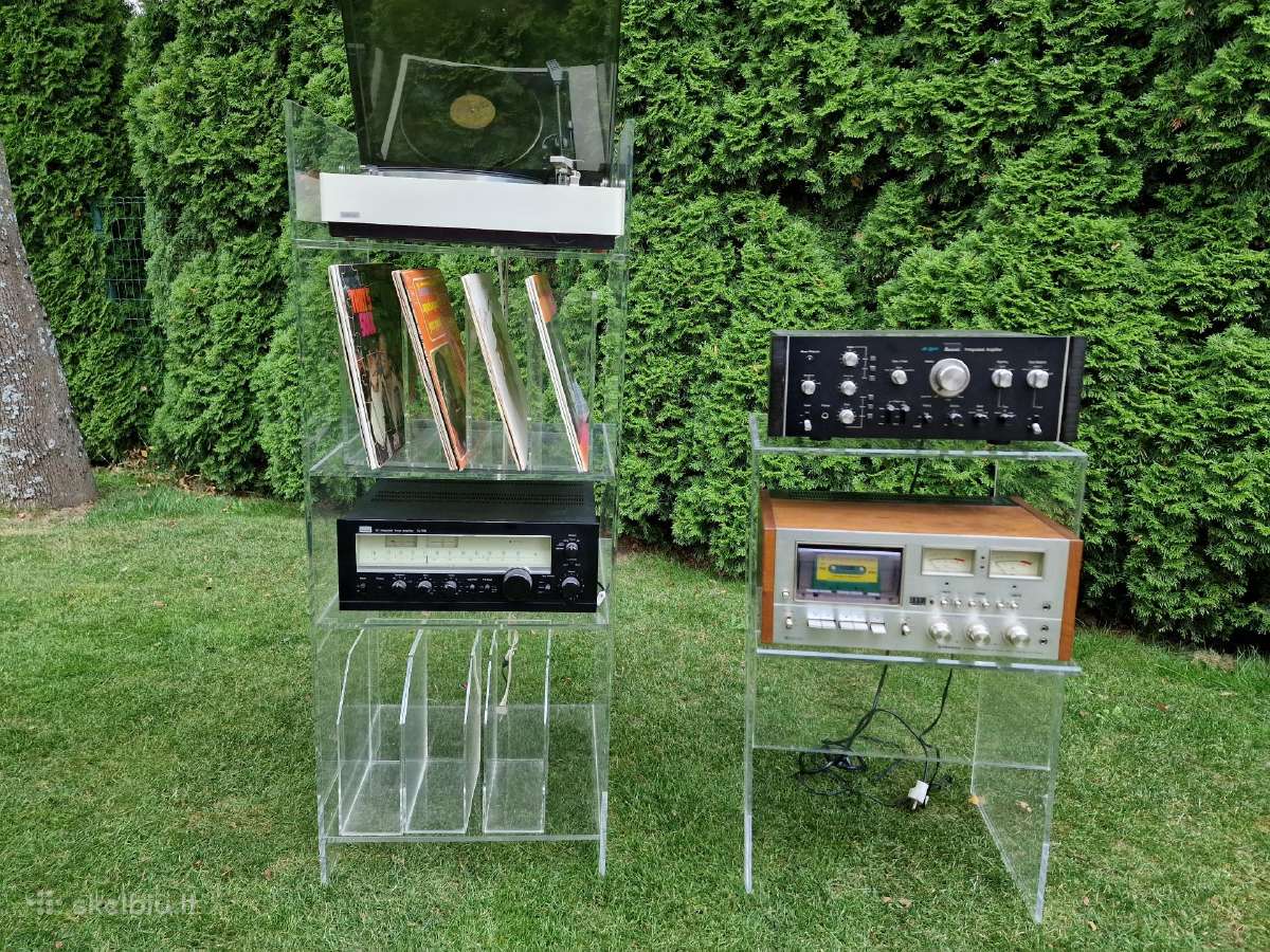 Vintažinės mid century poliakrilo audio lentynos - nuotraukos Nr. 6