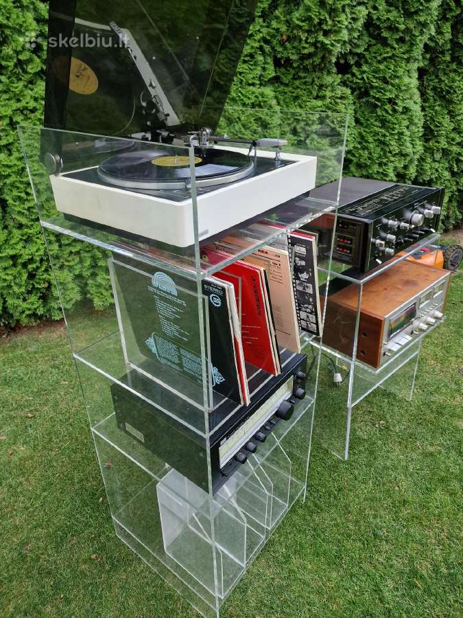 Vintažinės mid century poliakrilo audio lentynos - nuotraukos Nr. 16
