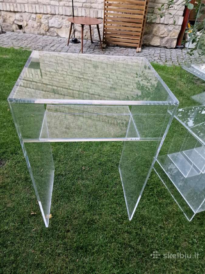 Vintažinės mid century poliakrilo audio lentynos - nuotraukos Nr. 28