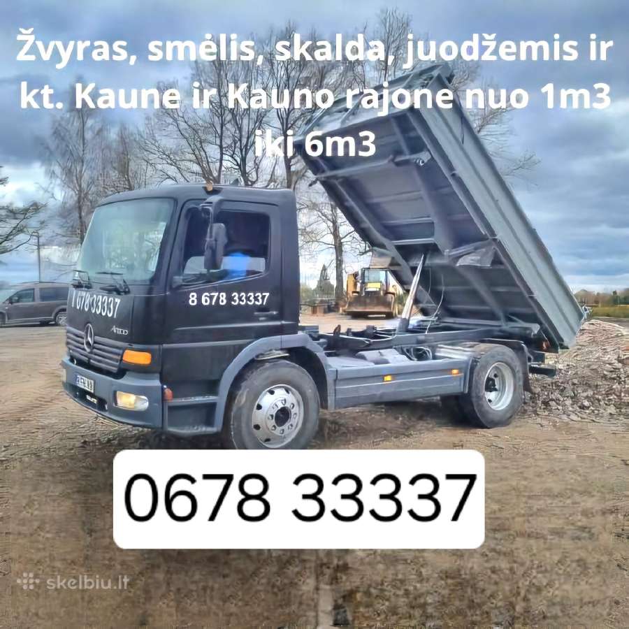 Žvyras, Juodžemis, Smėlis,skalda nuo 1 iki 16kūb.m