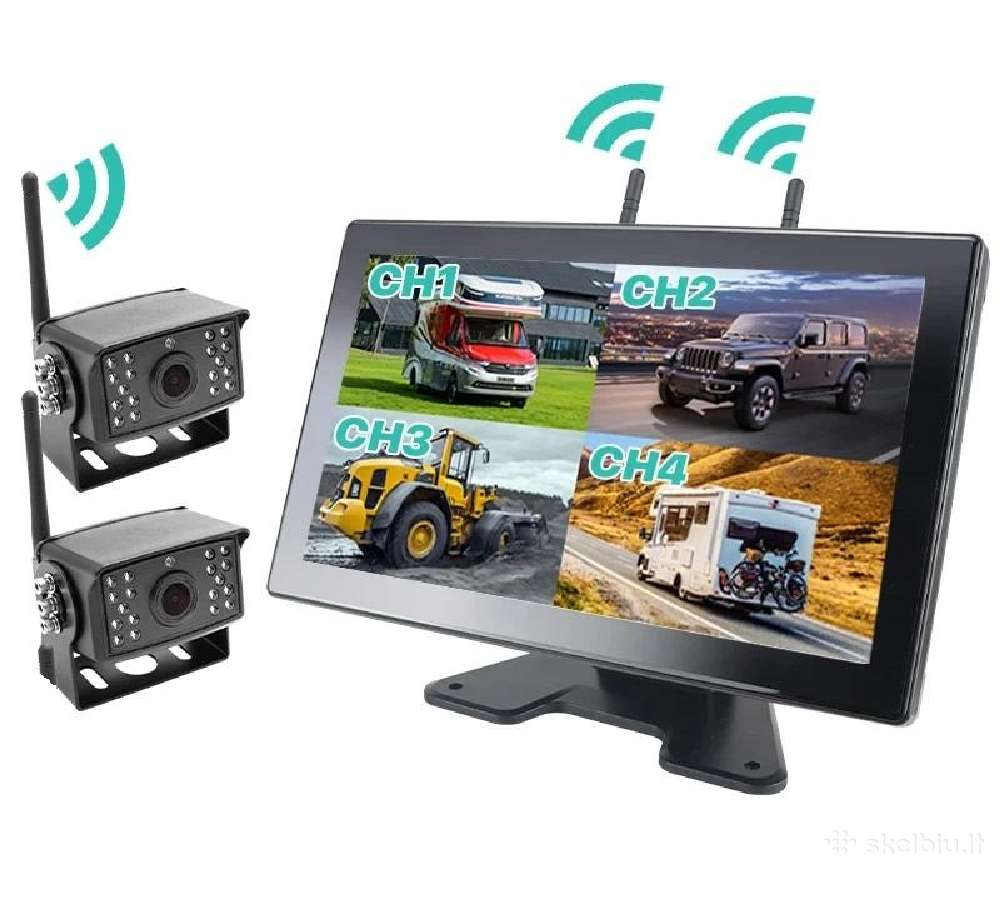 10 Ahd LCD monitorius ir dvejos bevielės HD kamer