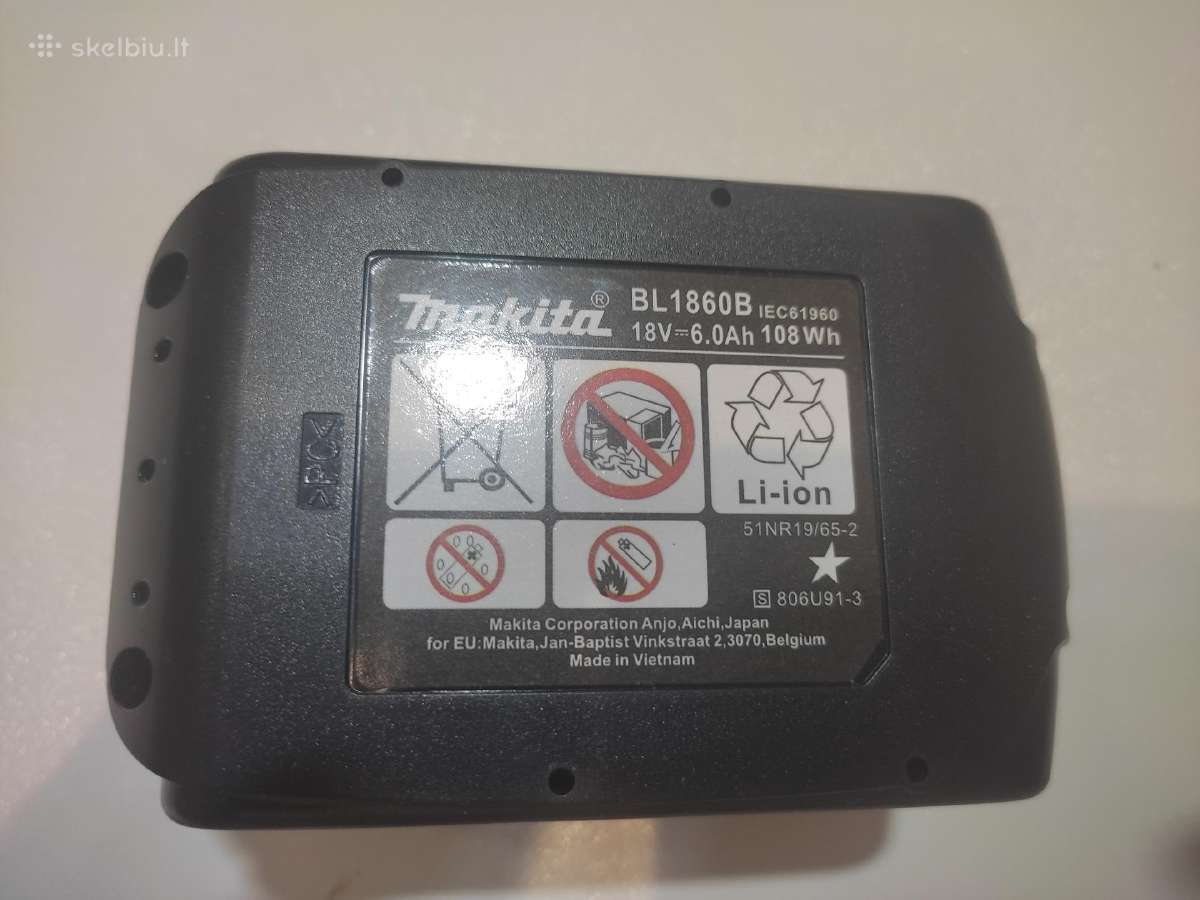 Makita akumuliatorius 6ah naujas - nuotraukos Nr. 2
