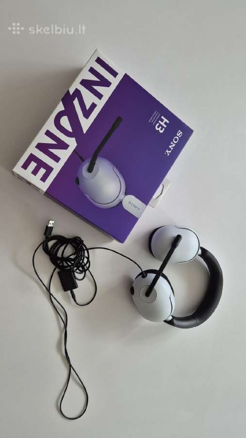 Laidinės žaidimų ausinės Sony Inzone H3, baltos - nuotraukos Nr. 6