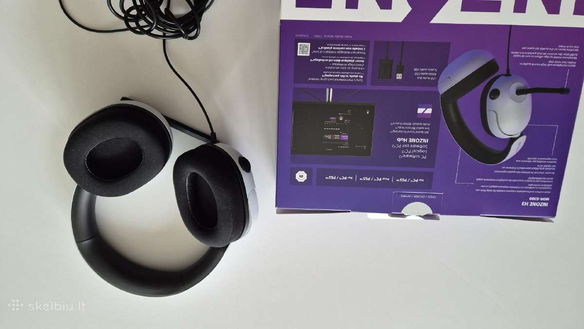 Laidinės žaidimų ausinės Sony Inzone H3, baltos - nuotraukos Nr. 10