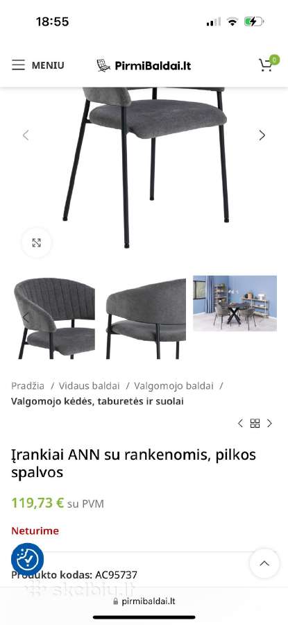 Valgomojo kėdės 6 vnt