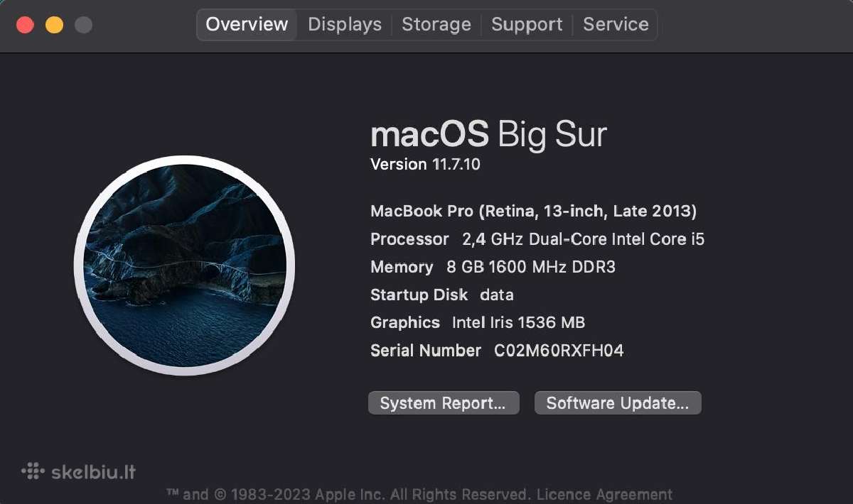 Apple MacBook Pro 13 2013 Late Retina - nuotraukos Nr. 2