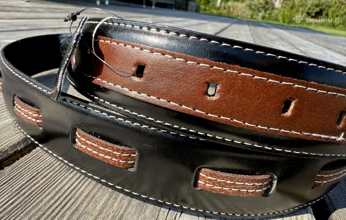 Naujas itališkas išskirtinis odinis diržas 105 cm - nuotraukos Nr. 3