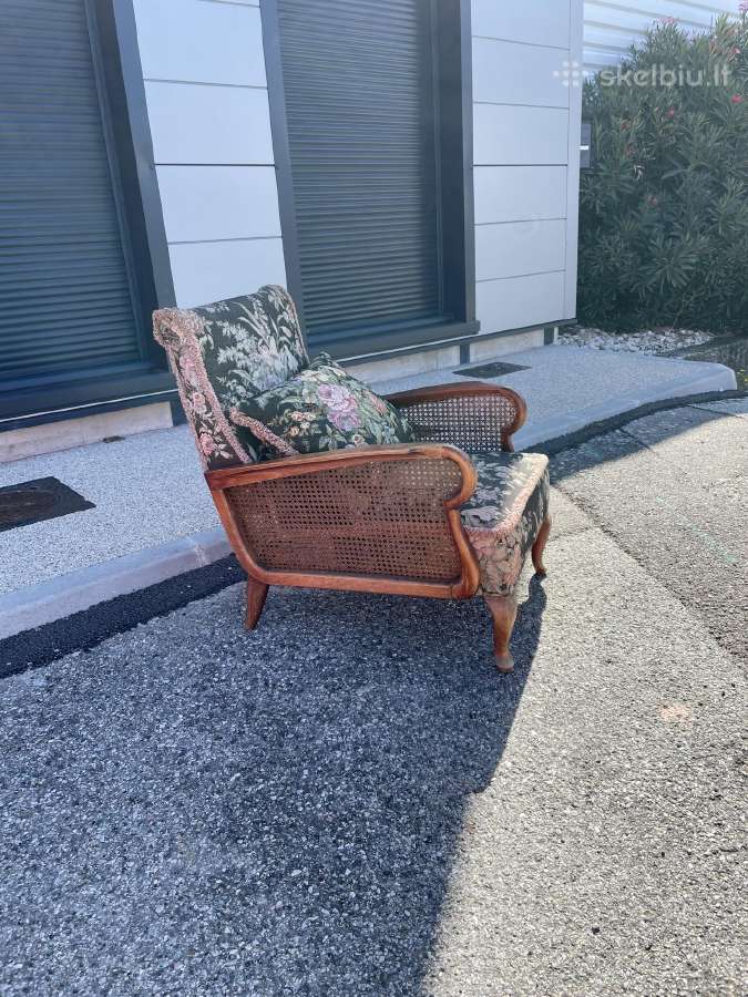Vintažinį minkštų baldų komplektą – sofa + fotelis - nuotraukos Nr. 2