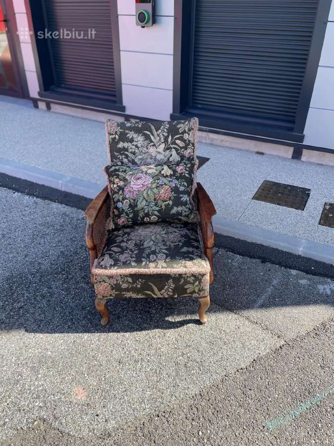 Vintažinį minkštų baldų komplektą – sofa + fotelis - nuotraukos Nr. 3