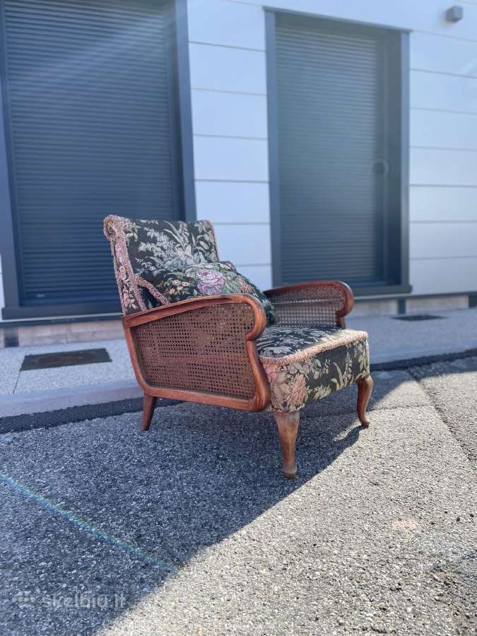 Vintažinį minkštų baldų komplektą – sofa + fotelis - nuotraukos Nr. 4