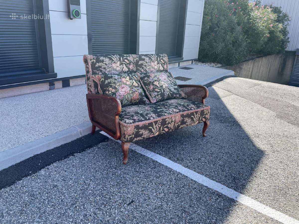 Vintažinį minkštų baldų komplektą – sofa + fotelis - nuotraukos Nr. 5