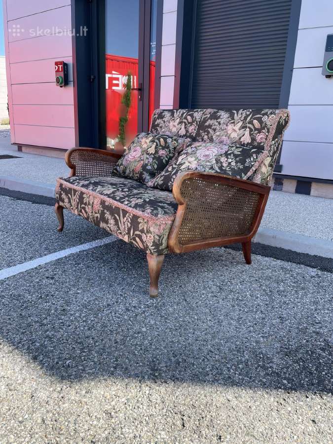 Vintažinį minkštų baldų komplektą – sofa + fotelis - nuotraukos Nr. 8
