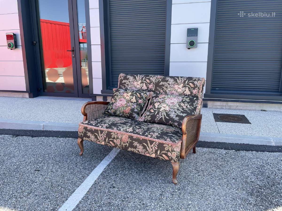 Vintažinį minkštų baldų komplektą – sofa + fotelis - nuotraukos Nr. 9