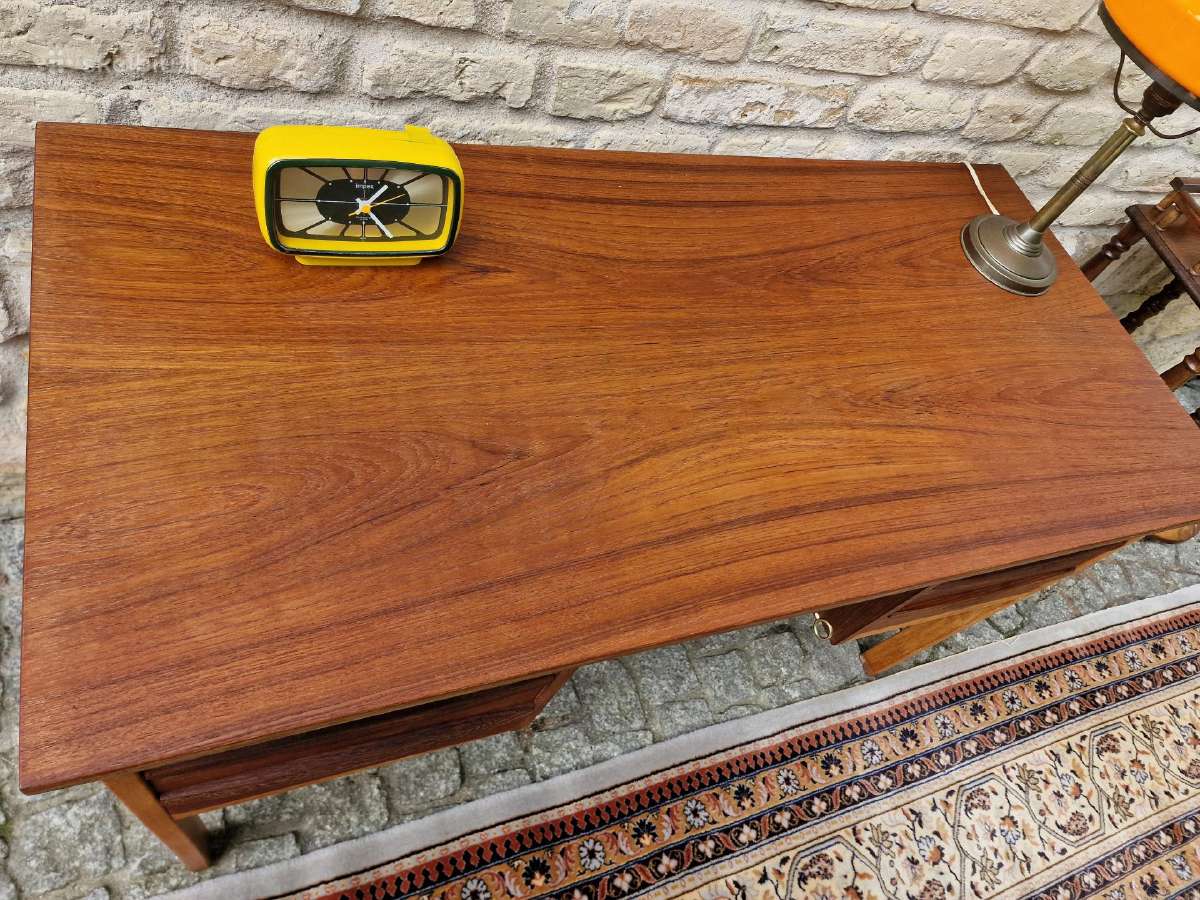 Vintažinis mid century tikmedžio rašomojo stalas - nuotraukos Nr. 11