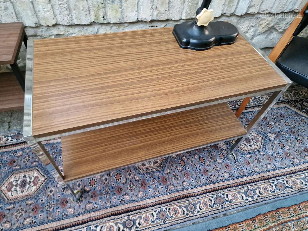 Vintažiniai mid century konsoliniai staliukai - nuotraukos Nr. 5