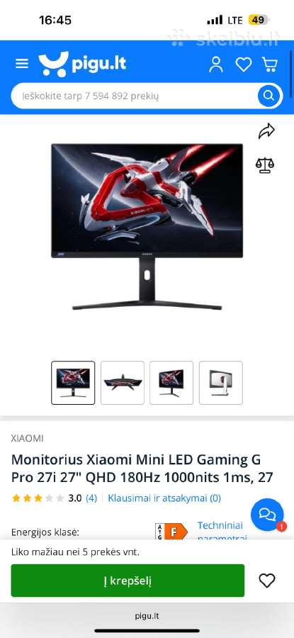 Xiaomi G Pro 27i Gaming monitorius