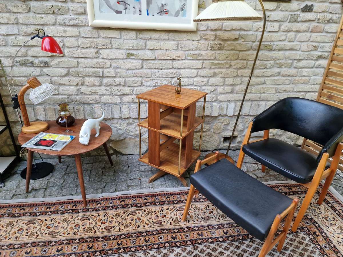 Vintažinė Art Deco riešutmedžio etažerė/karuselė - nuotraukos Nr. 12