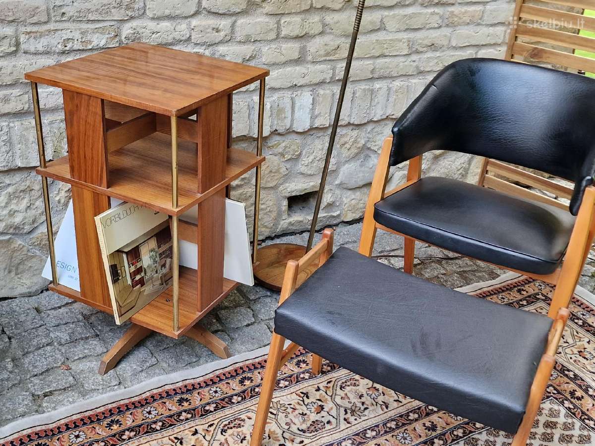 Vintažinė Art Deco riešutmedžio etažerė/karuselė - nuotraukos Nr. 18