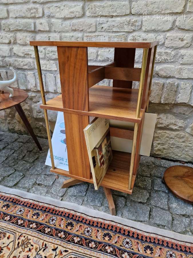 Vintažinė Art Deco riešutmedžio etažerė/karuselė - nuotraukos Nr. 21