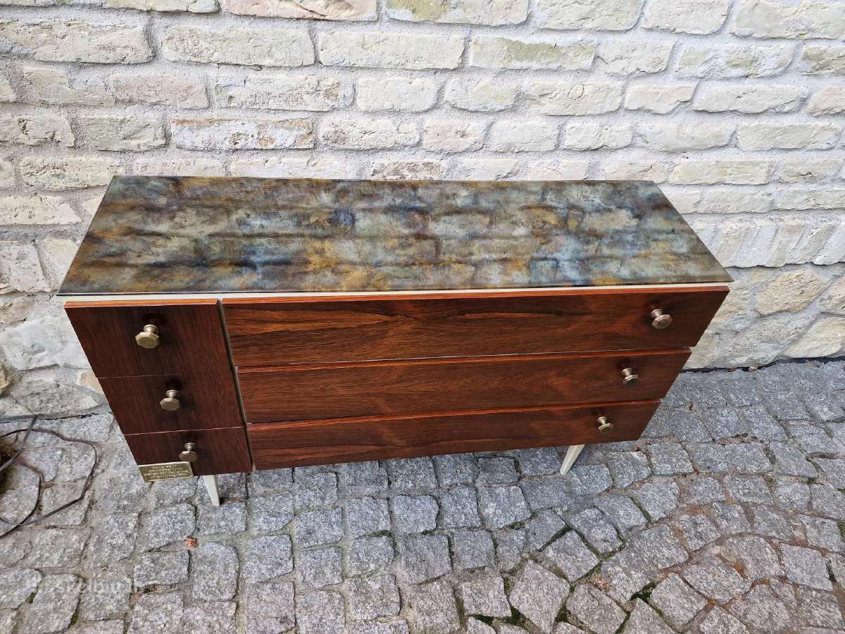 Vintažinė mid century palisandro batų spintelė - nuotraukos Nr. 2