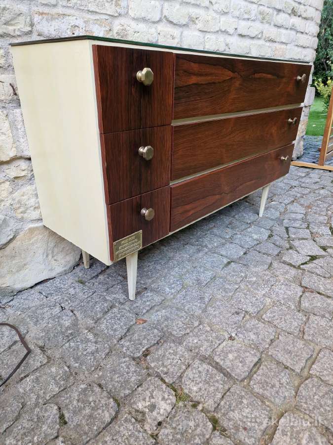 Vintažinė mid century palisandro batų spintelė - nuotraukos Nr. 3