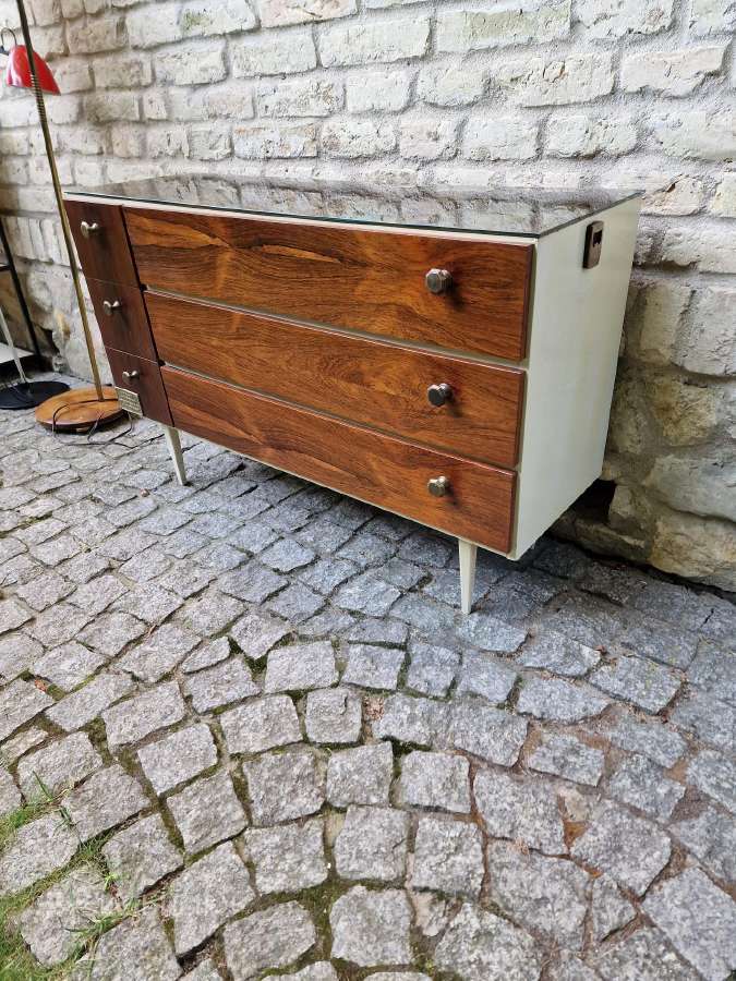 Vintažinė mid century palisandro batų spintelė - nuotraukos Nr. 4