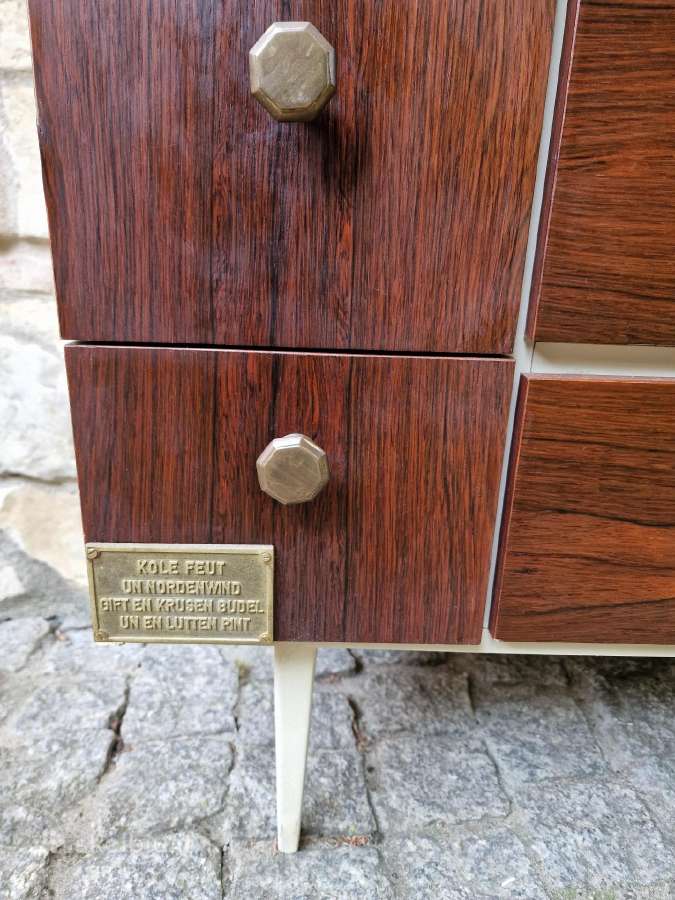 Vintažinė mid century palisandro batų spintelė - nuotraukos Nr. 5