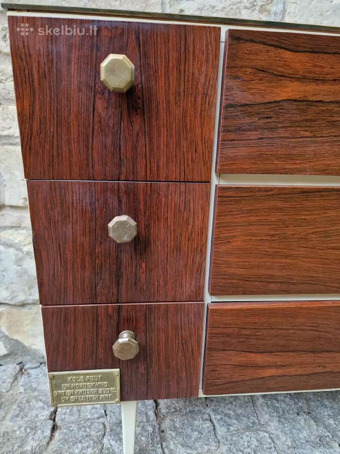 Vintažinė mid century palisandro batų spintelė - nuotraukos Nr. 6